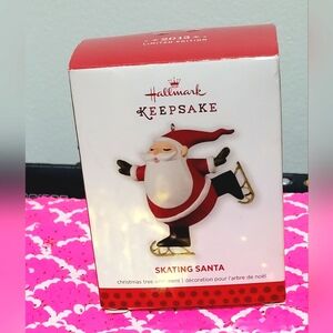 NIB-Limited Edition 2013 Hallmark Keepsake Skating Santa Christmas Tree Ornament